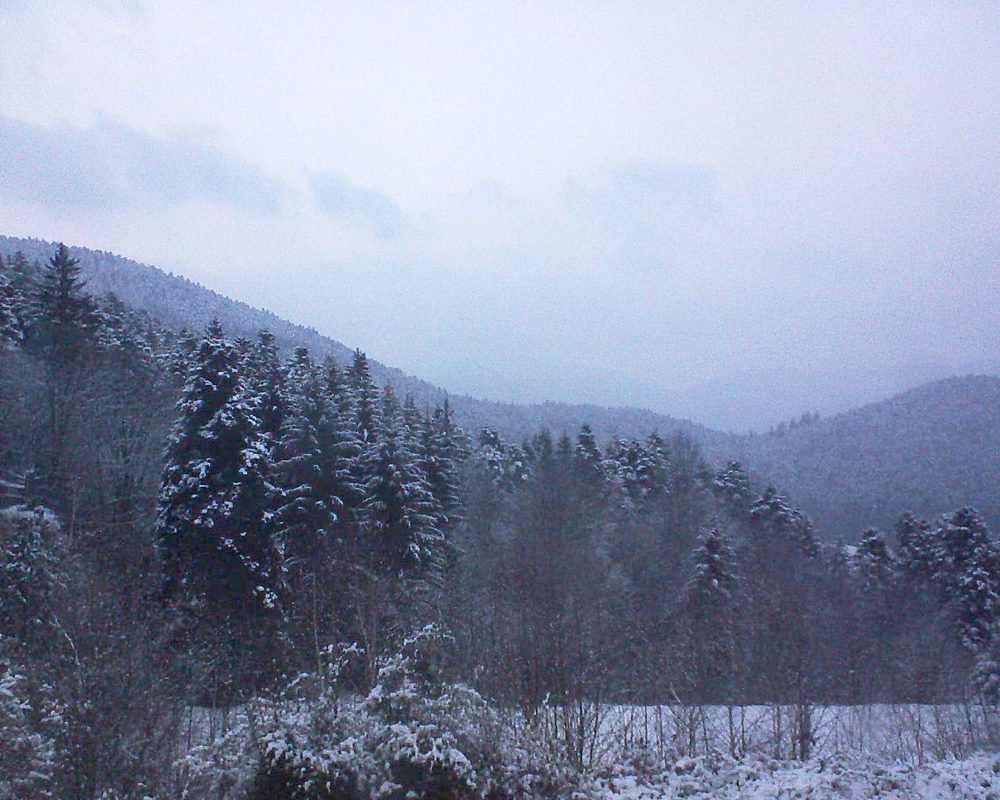 Le petit ballon vu depuis le Domaine Langmatt à Murbach le 21.02.2018 à 18:15 Le petit ballon (Alsace, Vosges) le 21.02.2018 à 18:15
