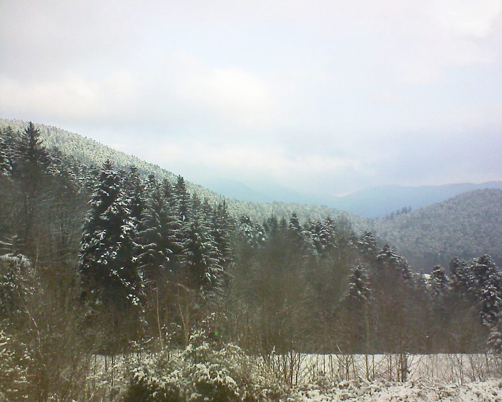 Le petit ballon vu depuis le Domaine Langmatt à Murbach le 22.02.2018 à 08:30 Le petit ballon (Alsace, Vosges) le 22.02.2018 à 08:30