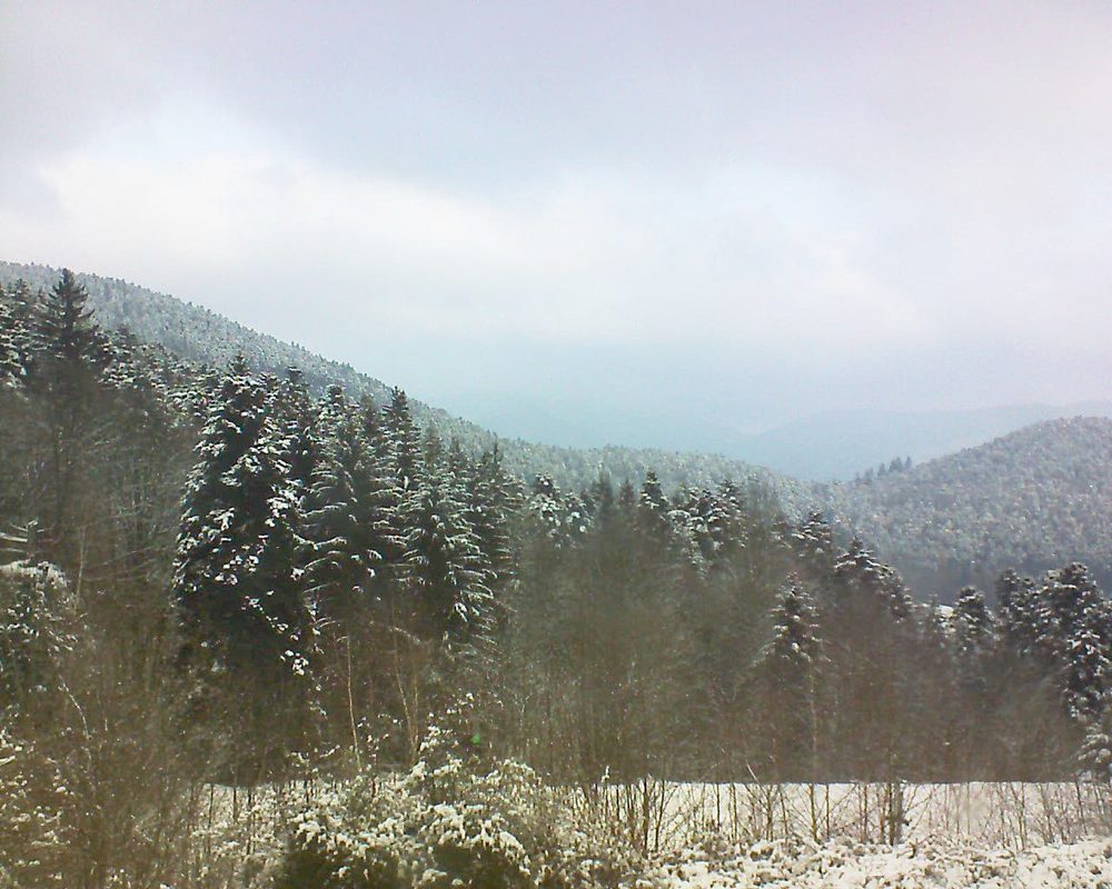 Le petit ballon vu depuis le Domaine Langmatt à Murbach le 22.02.2018 à 09:30 Le petit ballon (Alsace, Vosges) le 22.02.2018 à 09:30