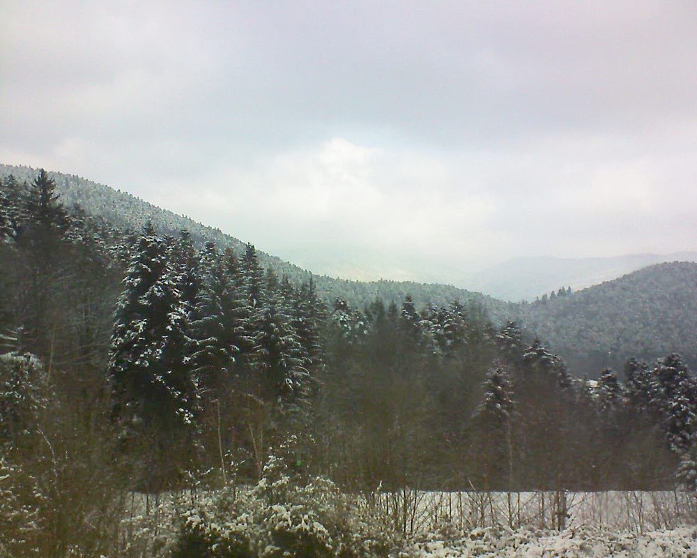 Le petit ballon vu depuis le Domaine Langmatt à Murbach le 22.02.2018 à 10:30 Le petit ballon (Alsace, Vosges) le 22.02.2018 à 10:30