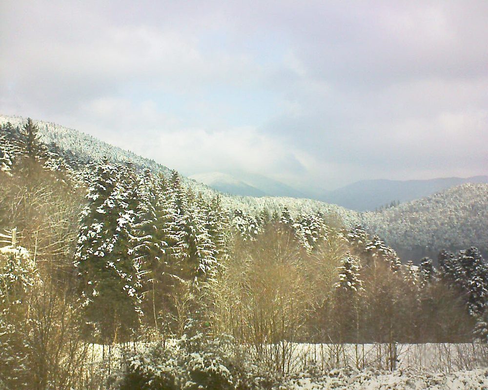 Le petit ballon vu depuis le Domaine Langmatt à Murbach le 22.02.2018 à 10:45 Le petit ballon (Alsace, Vosges) le 22.02.2018 à 10:45