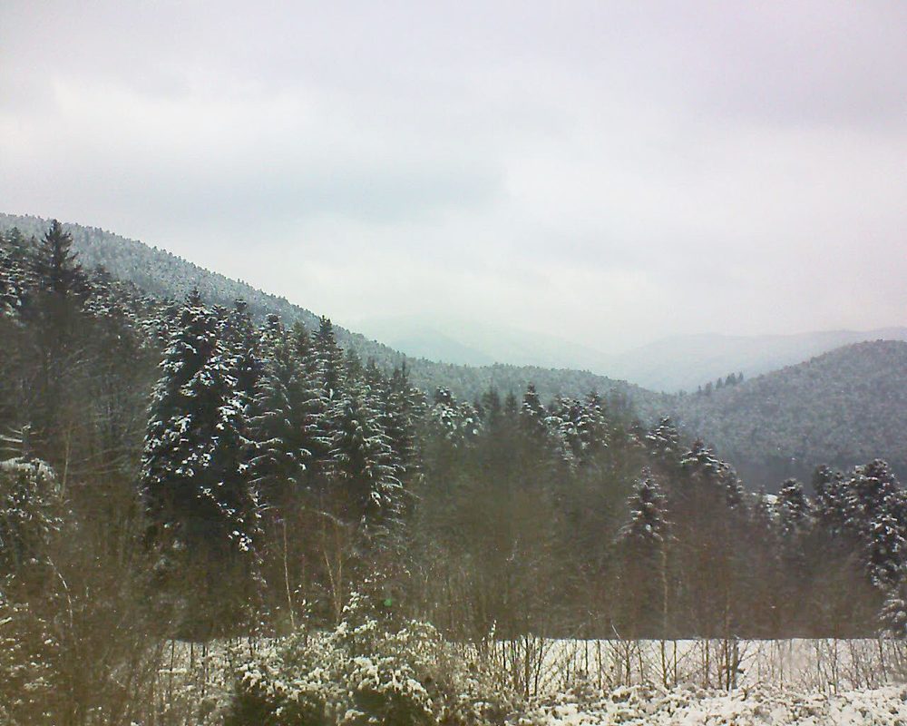 Le petit ballon vu depuis le Domaine Langmatt à Murbach le 22.02.2018 à 13:45 Le petit ballon (Alsace, Vosges) le 22.02.2018 à 13:45