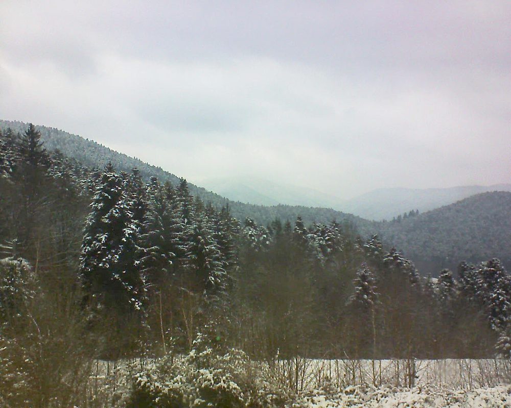 Le petit ballon vu depuis le Domaine Langmatt à Murbach le 22.02.2018 à 14:00 Le petit ballon (Alsace, Vosges) le 22.02.2018 à 14:00