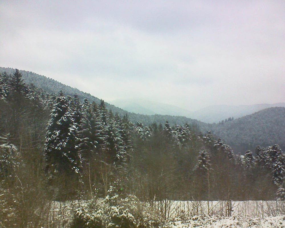 Le petit ballon vu depuis le Domaine Langmatt à Murbach le 22.02.2018 à 14:30 Le petit ballon (Alsace, Vosges) le 22.02.2018 à 14:30