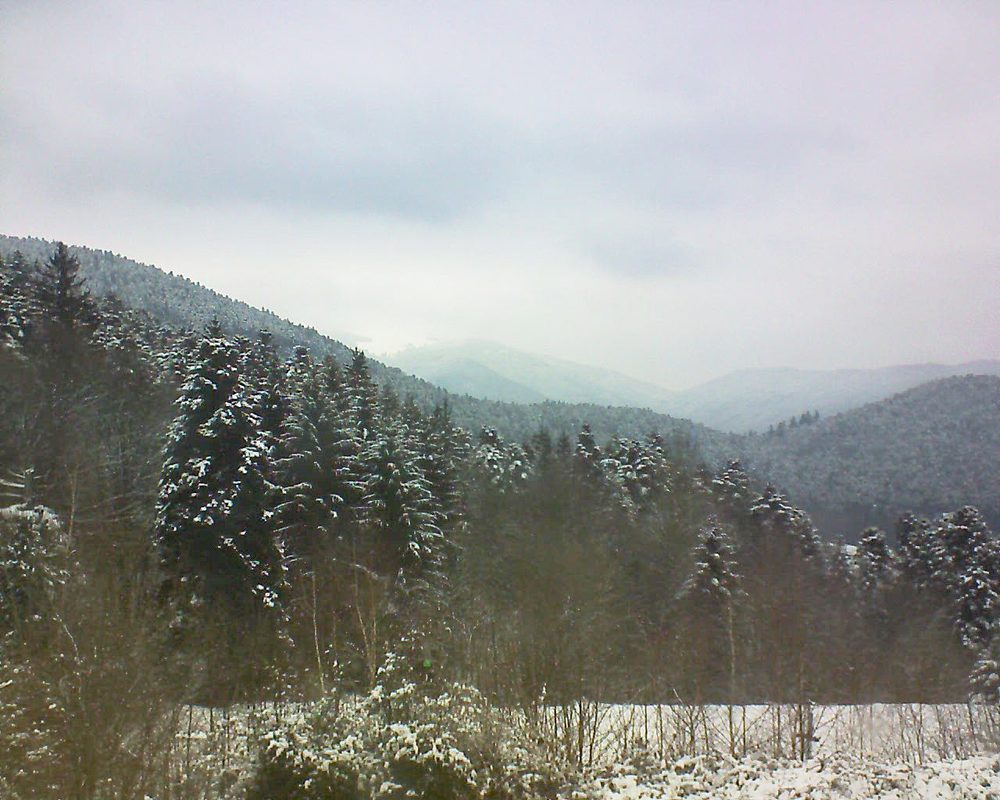 Le petit ballon vu depuis le Domaine Langmatt à Murbach le 22.02.2018 à 15:15 Le petit ballon (Alsace, Vosges) le 22.02.2018 à 15:15