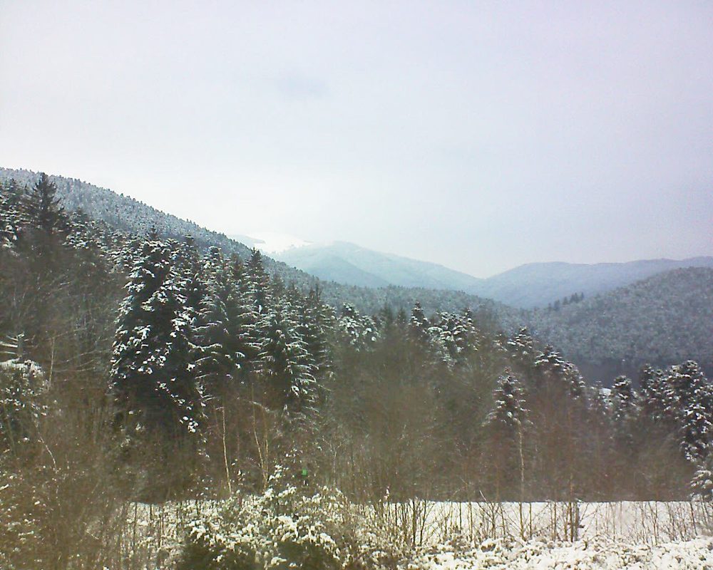 Le petit ballon vu depuis le Domaine Langmatt à Murbach le 22.02.2018 à 16:30 Le petit ballon (Alsace, Vosges) le 22.02.2018 à 16:30