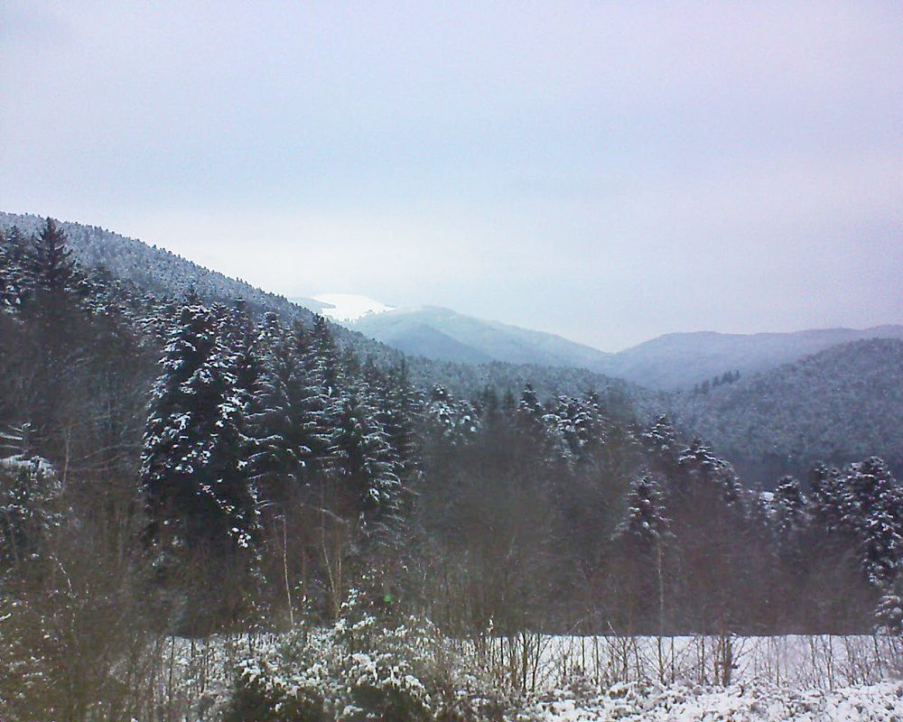 Le petit ballon vu depuis le Domaine Langmatt à Murbach le 22.02.2018 à 17:30 Le petit ballon (Alsace, Vosges) le 22.02.2018 à 17:30