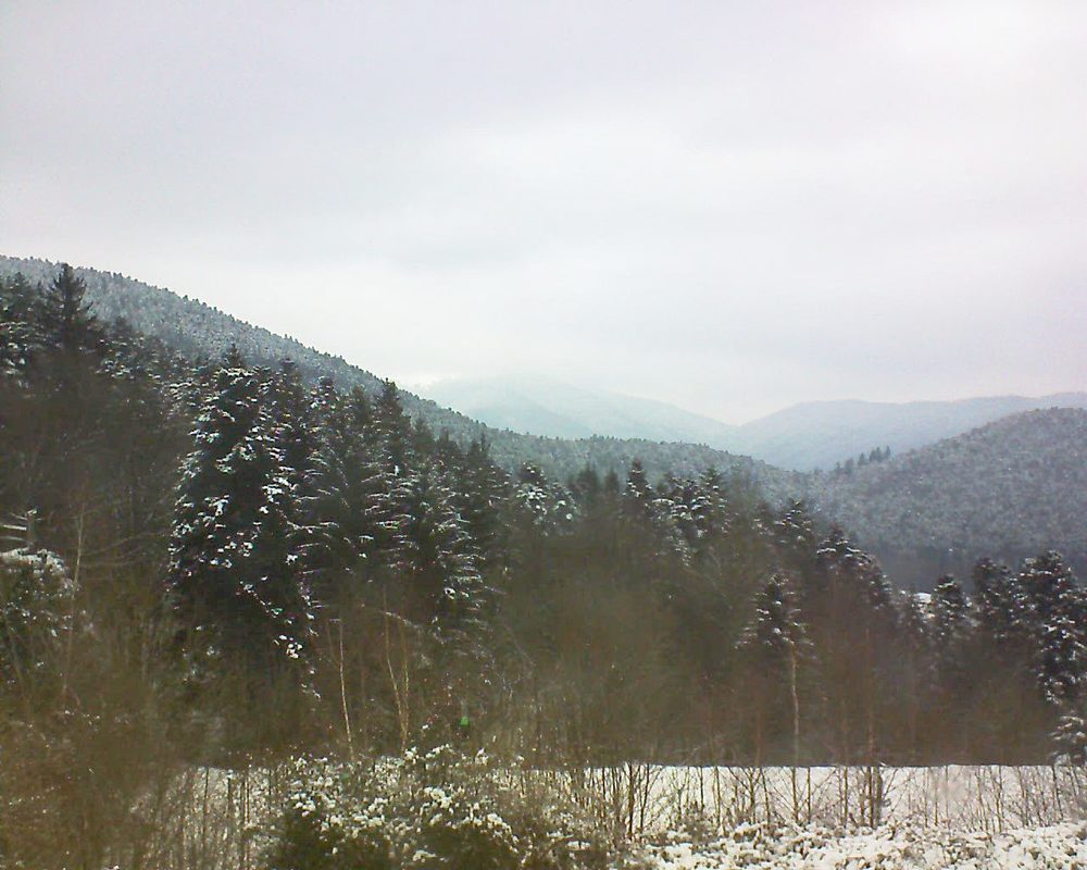 Le petit ballon vu depuis le Domaine Langmatt à Murbach le 23.02.2018 à 10:45 Le petit ballon (Alsace, Vosges) le 23.02.2018 à 10:45