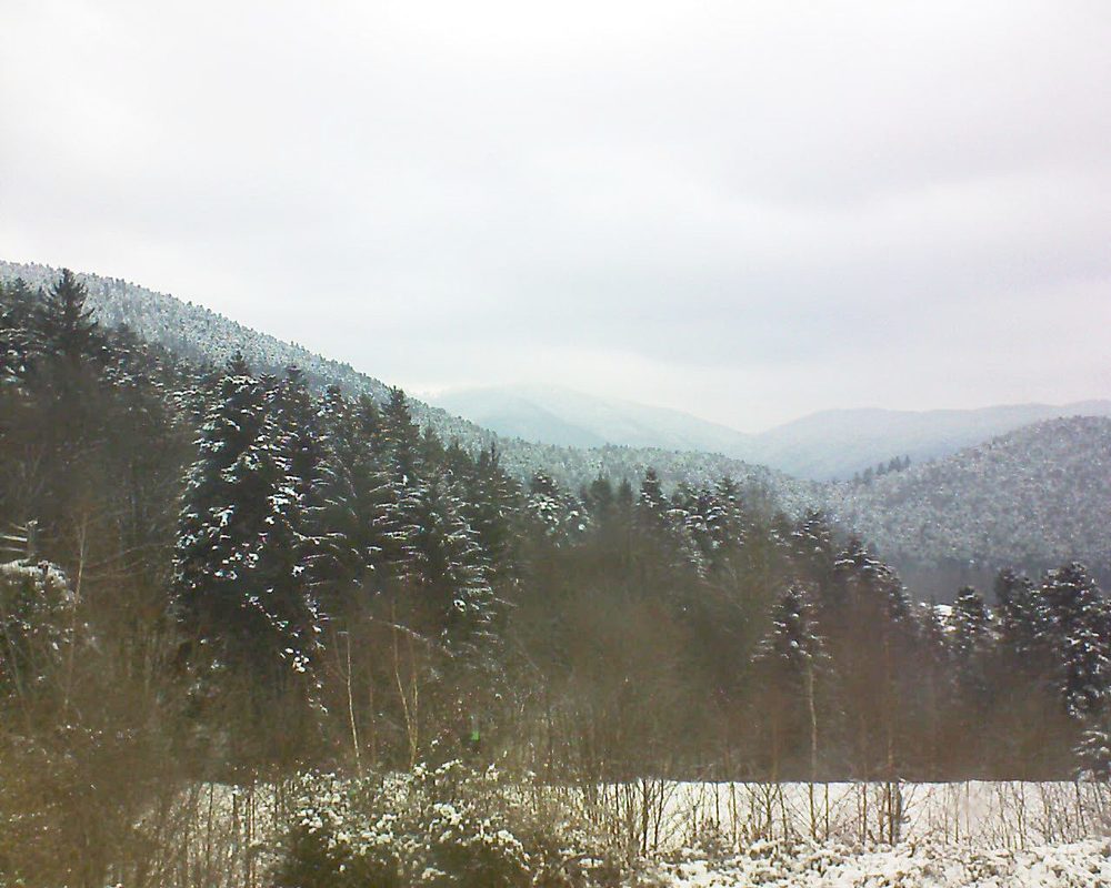 Le petit ballon vu depuis le Domaine Langmatt à Murbach le 23.02.2018 à 11:00 Le petit ballon (Alsace, Vosges) le 23.02.2018 à 11:00