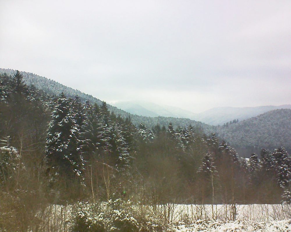 Le petit ballon vu depuis le Domaine Langmatt à Murbach le 23.02.2018 à 11:30 Le petit ballon (Alsace, Vosges) le 23.02.2018 à 11:30