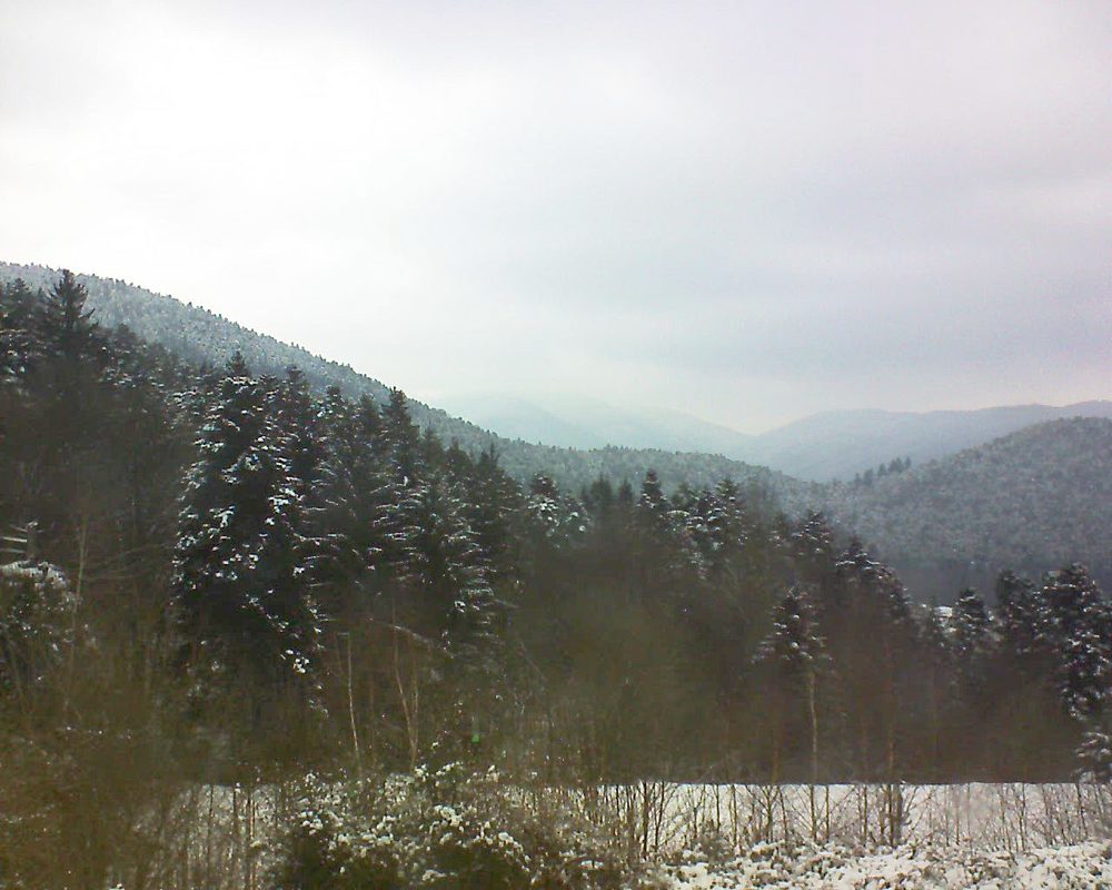 Le petit ballon vu depuis le Domaine Langmatt à Murbach le 23.02.2018 à 14:30 Le petit ballon (Alsace, Vosges) le 23.02.2018 à 14:30