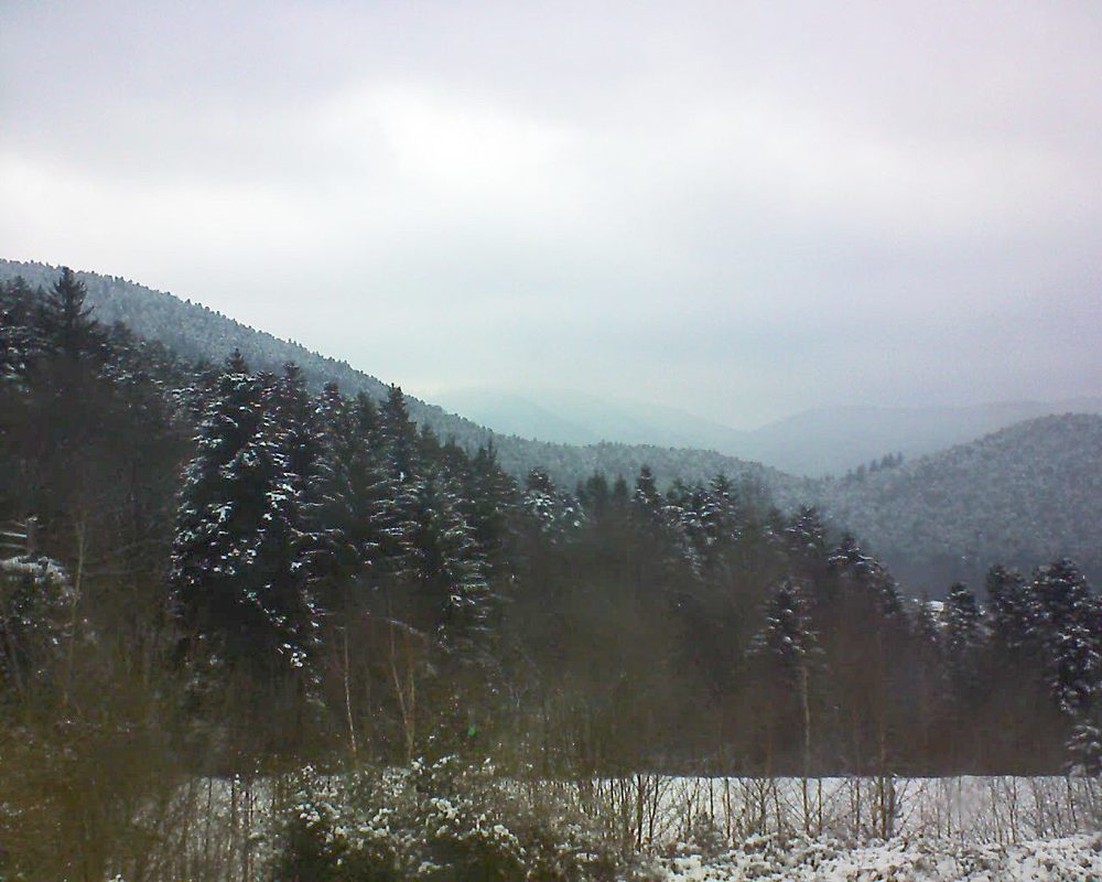 Le petit ballon vu depuis le Domaine Langmatt à Murbach le 23.02.2018 à 16:15 Le petit ballon (Alsace, Vosges) le 23.02.2018 à 16:15