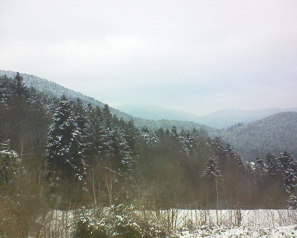 Le petit ballon vu depuis le Domaine Langmatt à Murbach le 23.02.2018 à 17:00 Le petit ballon (Alsace, Vosges) le 23.02.2018 à 17:00