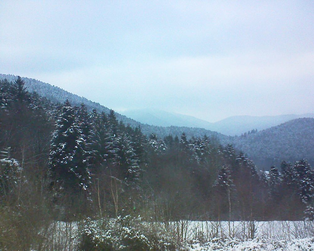 Le petit ballon vu depuis le Domaine Langmatt à Murbach le 23.02.2018 à 17:45 Le petit ballon (Alsace, Vosges) le 23.02.2018 à 17:45
