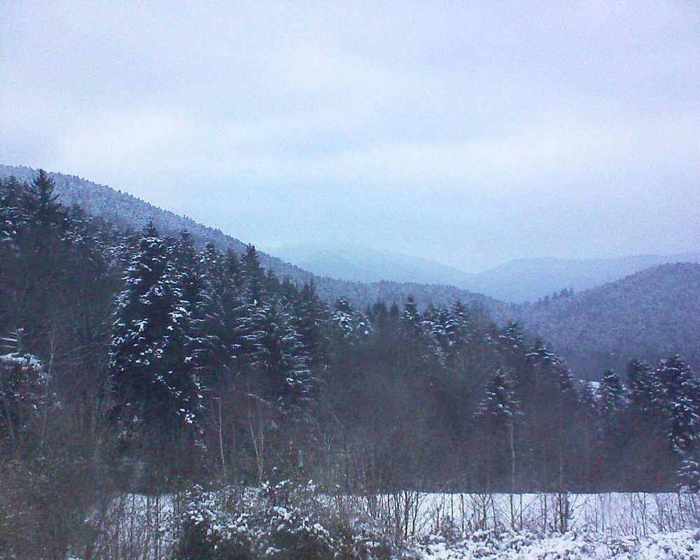 Le petit ballon vu depuis le Domaine Langmatt à Murbach le 23.02.2018 à 18:00 Le petit ballon (Alsace, Vosges) le 23.02.2018 à 18:00