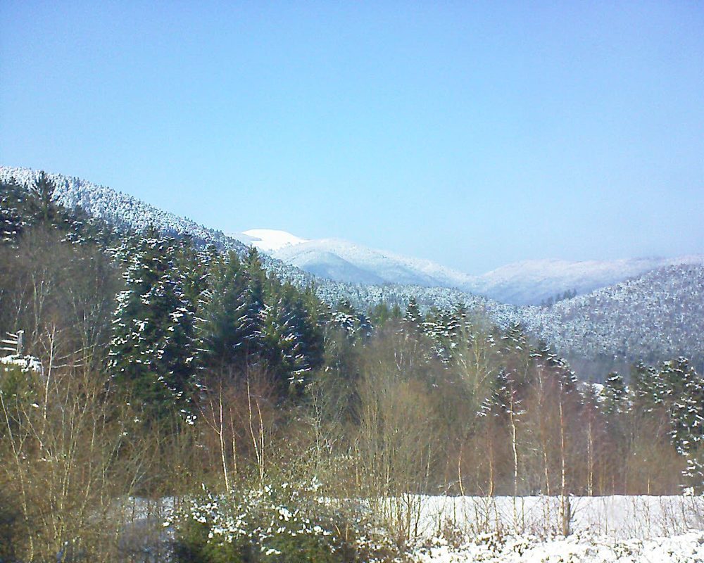 Le petit ballon vu depuis le Domaine Langmatt à Murbach le 24.02.2018 à 14:30 Le petit ballon (Alsace, Vosges) le 24.02.2018 à 14:30