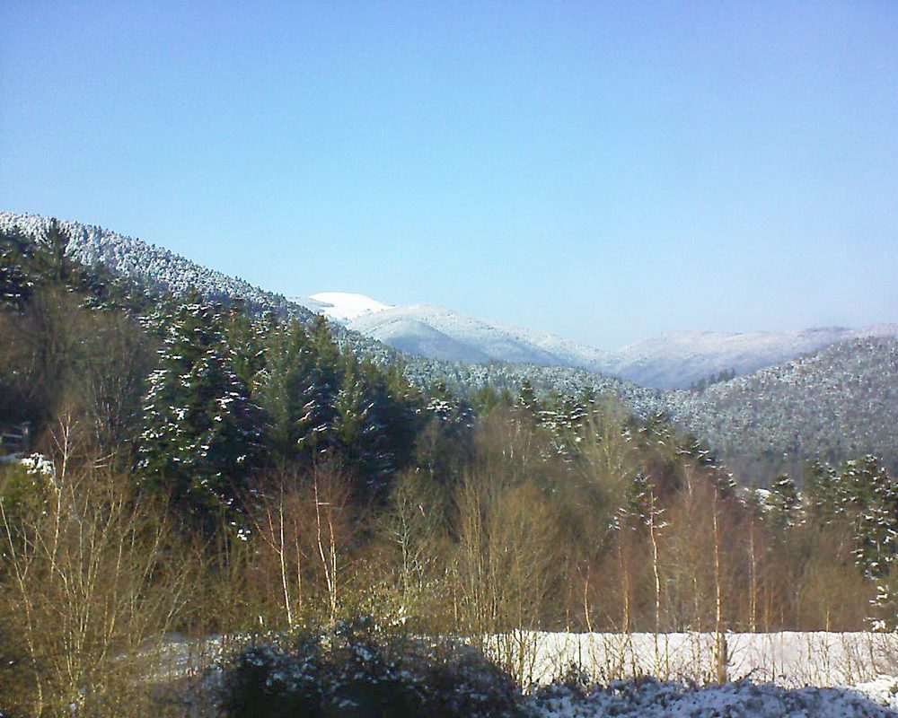 Le petit ballon vu depuis le Domaine Langmatt à Murbach le 24.02.2018 à 15:15 Le petit ballon (Alsace, Vosges) le 24.02.2018 à 15:15
