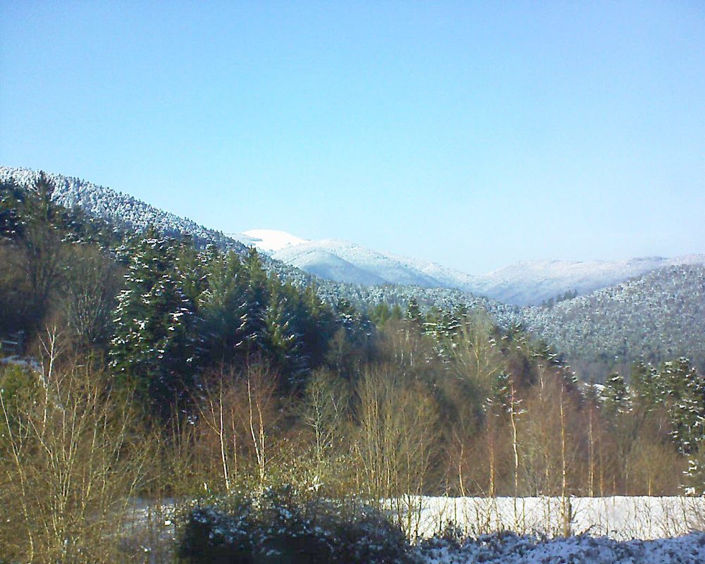 Le petit ballon vu depuis le Domaine Langmatt à Murbach le 24.02.2018 à 15:30 Le petit ballon (Alsace, Vosges) le 24.02.2018 à 15:30