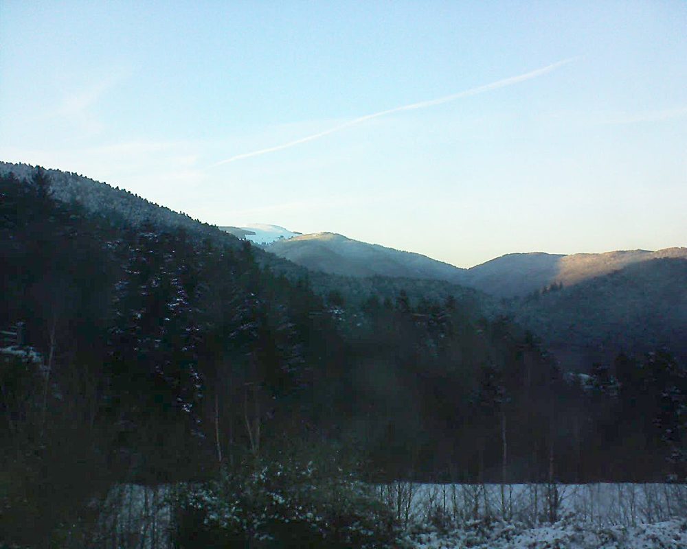 Le petit ballon vu depuis le Domaine Langmatt à Murbach le 24.02.2018 à 17:45 Le petit ballon (Alsace, Vosges) le 24.02.2018 à 17:45