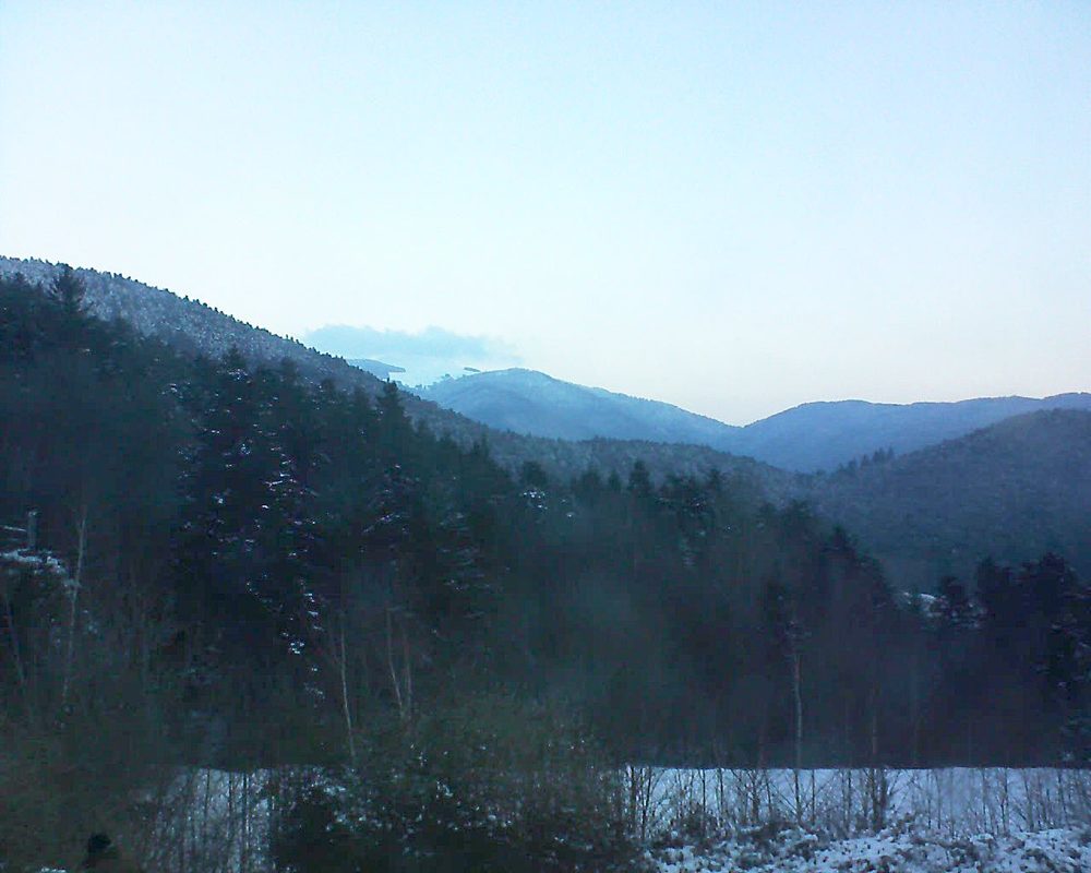 Le petit ballon vu depuis le Domaine Langmatt à Murbach le 25.02.2018 à 07:30 Le petit ballon (Alsace, Vosges) le 25.02.2018 à 07:30