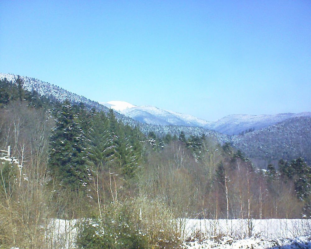 Le petit ballon vu depuis le Domaine Langmatt à Murbach le 25.02.2018 à 12:00 Le petit ballon (Alsace, Vosges) le 25.02.2018 à 12:00