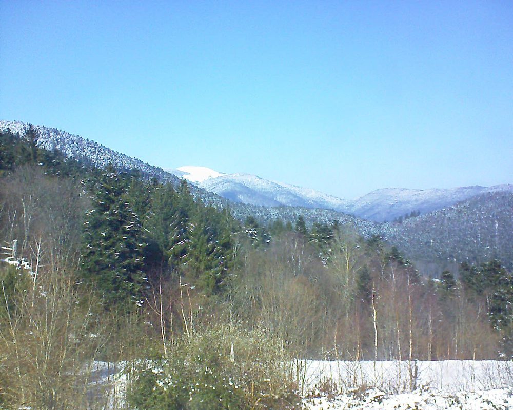 Le petit ballon vu depuis le Domaine Langmatt à Murbach le 25.02.2018 à 13:30 Le petit ballon (Alsace, Vosges) le 25.02.2018 à 13:30