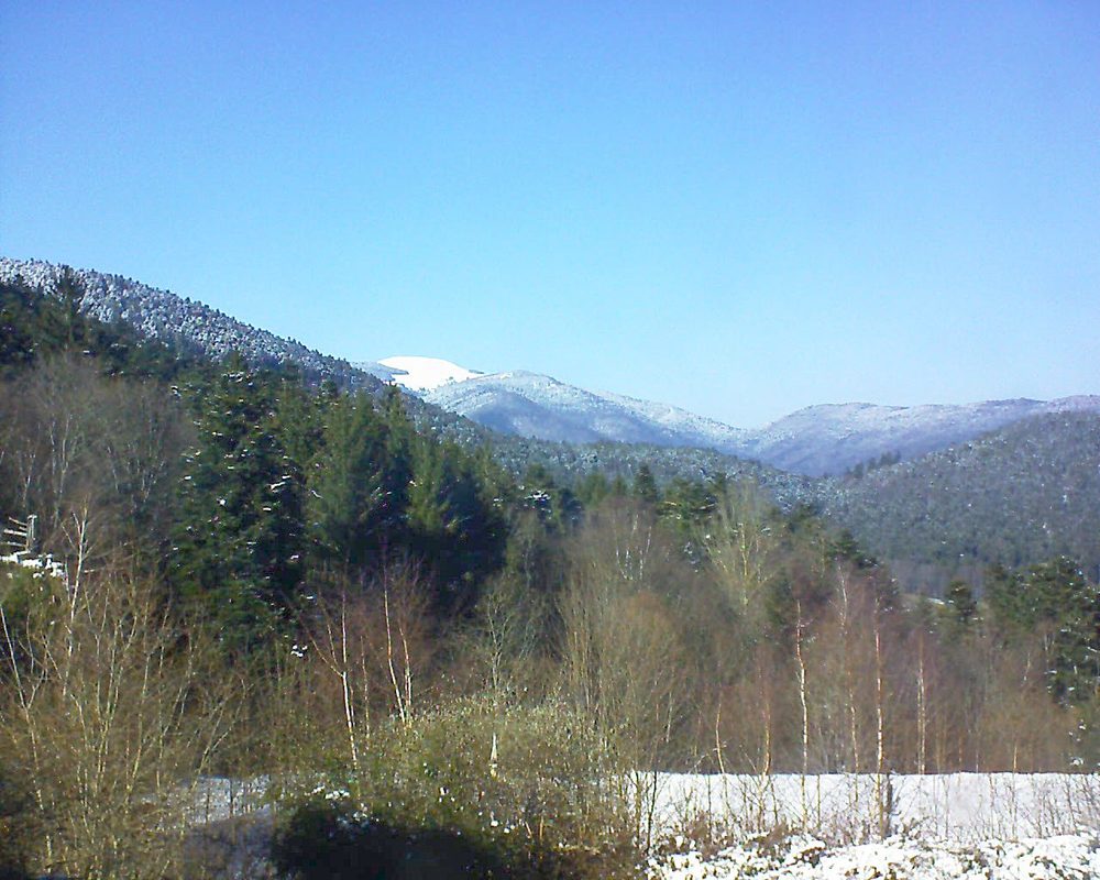 Le petit ballon vu depuis le Domaine Langmatt à Murbach le 25.02.2018 à 14:45 Le petit ballon (Alsace, Vosges) le 25.02.2018 à 14:45