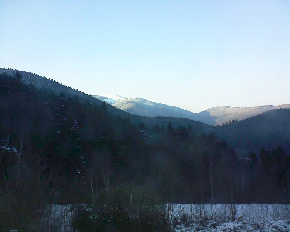 Le petit ballon vu depuis le Domaine Langmatt à Murbach le 25.02.2018 à 17:15 Le petit ballon (Alsace, Vosges) le 25.02.2018 à 17:15