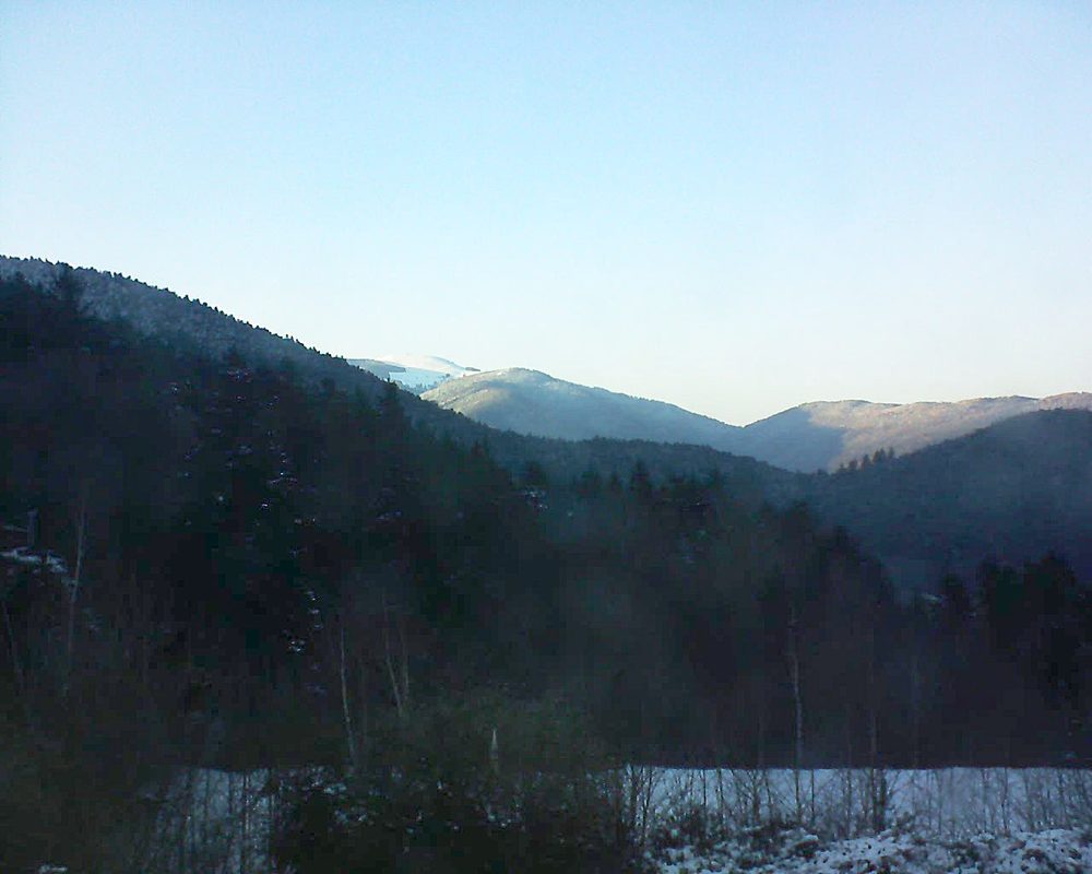 Le petit ballon vu depuis le Domaine Langmatt à Murbach le 25.02.2018 à 17:30 Le petit ballon (Alsace, Vosges) le 25.02.2018 à 17:30