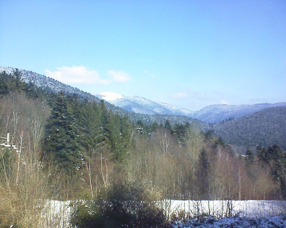 Le petit ballon vu depuis le Domaine Langmatt à Murbach le 26.02.2018 à 11:15 Le petit ballon (Alsace, Vosges) le 26.02.2018 à 11:15