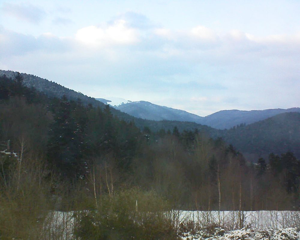 Le petit ballon vu depuis le Domaine Langmatt à Murbach le 26.02.2018 à 17:30 Le petit ballon (Alsace, Vosges) le 26.02.2018 à 17:30