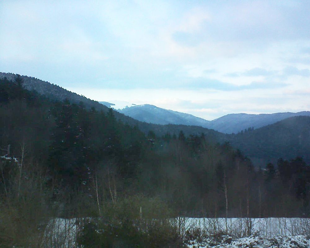 Le petit ballon vu depuis le Domaine Langmatt à Murbach le 26.02.2018 à 17:45 Le petit ballon (Alsace, Vosges) le 26.02.2018 à 17:45