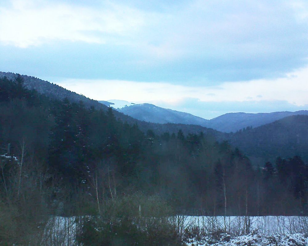 Le petit ballon vu depuis le Domaine Langmatt à Murbach le 26.02.2018 à 18:00 Le petit ballon (Alsace, Vosges) le 26.02.2018 à 18:00