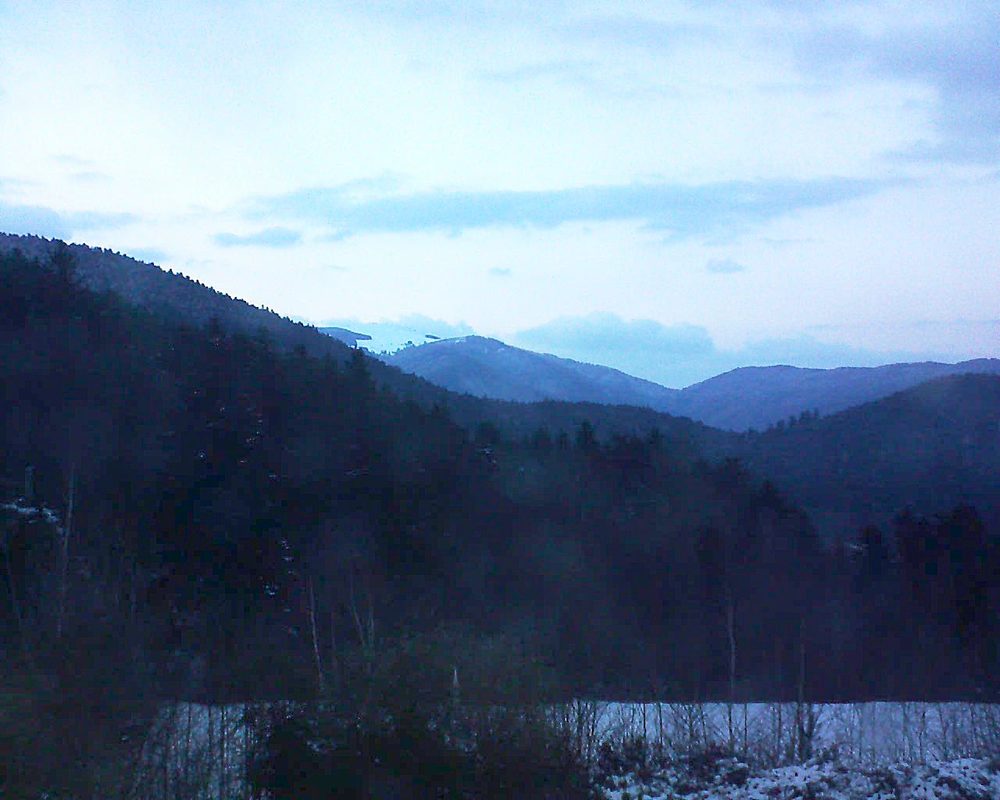 Le petit ballon vu depuis le Domaine Langmatt à Murbach le 26.02.2018 à 18:15 Le petit ballon (Alsace, Vosges) le 26.02.2018 à 18:15