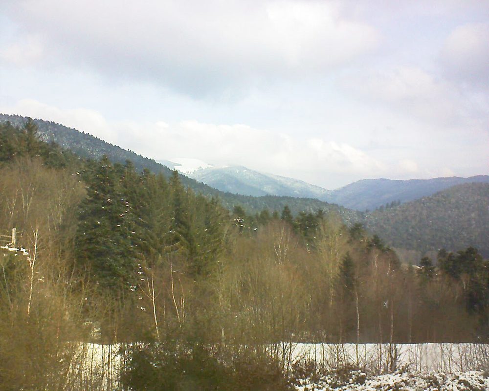 Le petit ballon vu depuis le Domaine Langmatt à Murbach le 27.02.2018 à 10:30 Le petit ballon (Alsace, Vosges) le 27.02.2018 à 10:30