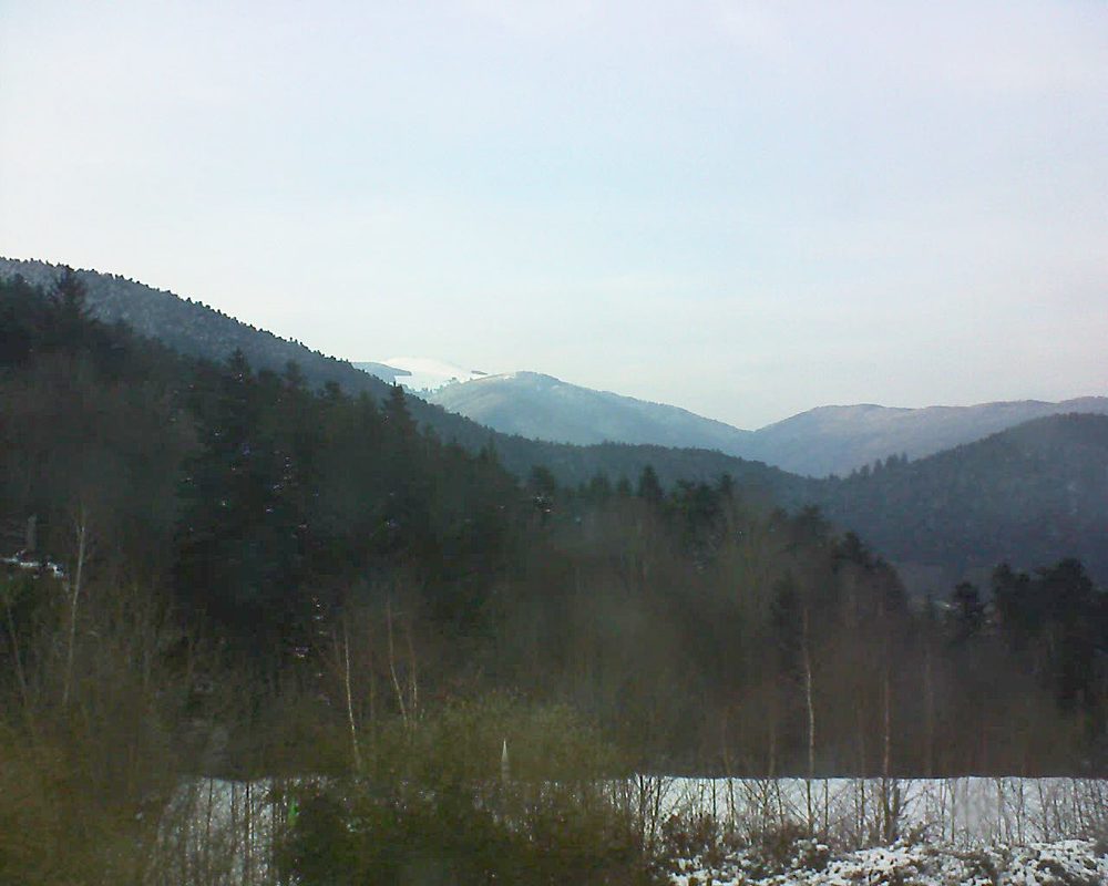 Le petit ballon vu depuis le Domaine Langmatt à Murbach le 27.02.2018 à 17:30 Le petit ballon (Alsace, Vosges) le 27.02.2018 à 17:30