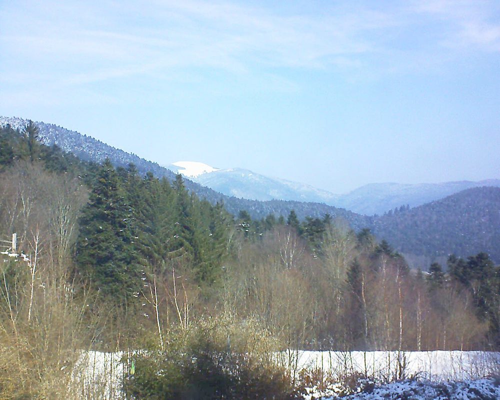 Le petit ballon vu depuis le Domaine Langmatt à Murbach le 28.02.2018 à 11:15 Le petit ballon (Alsace, Vosges) le 28.02.2018 à 11:15