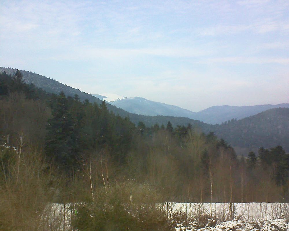 Le petit ballon vu depuis le Domaine Langmatt à Murbach le 28.02.2018 à 16:00 Le petit ballon (Alsace, Vosges) le 28.02.2018 à 16:00