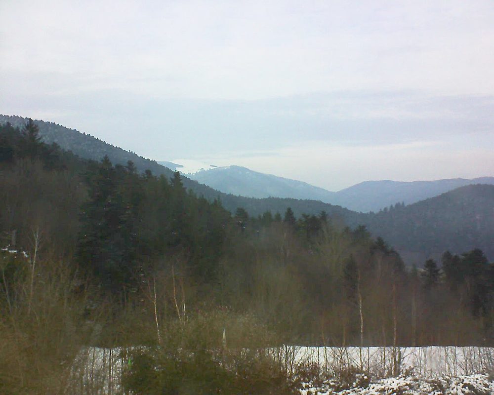 Le petit ballon vu depuis le Domaine Langmatt à Murbach le 28.02.2018 à 16:45 Le petit ballon (Alsace, Vosges) le 28.02.2018 à 16:45