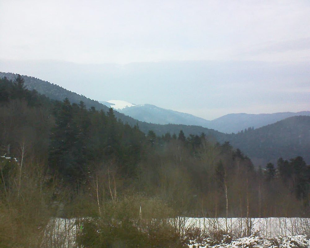 Le petit ballon vu depuis le Domaine Langmatt à Murbach le 28.02.2018 à 17:00 Le petit ballon (Alsace, Vosges) le 28.02.2018 à 17:00