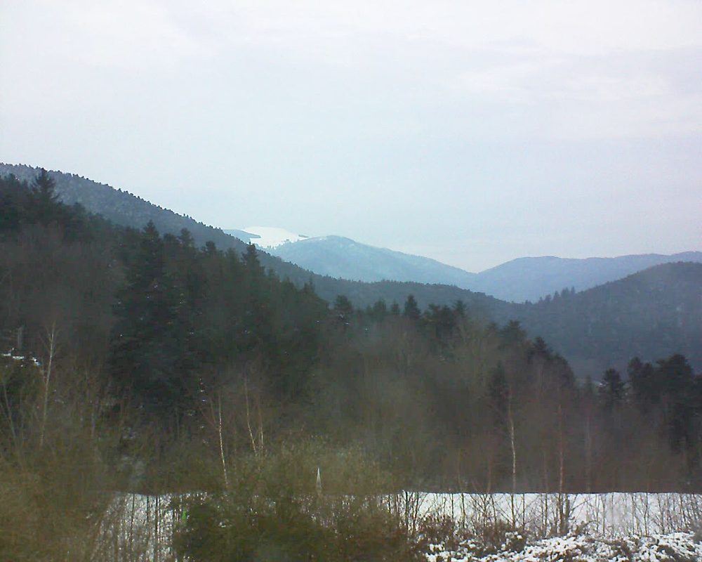 Le petit ballon vu depuis le Domaine Langmatt à Murbach le 28.02.2018 à 17:30 Le petit ballon (Alsace, Vosges) le 28.02.2018 à 17:30