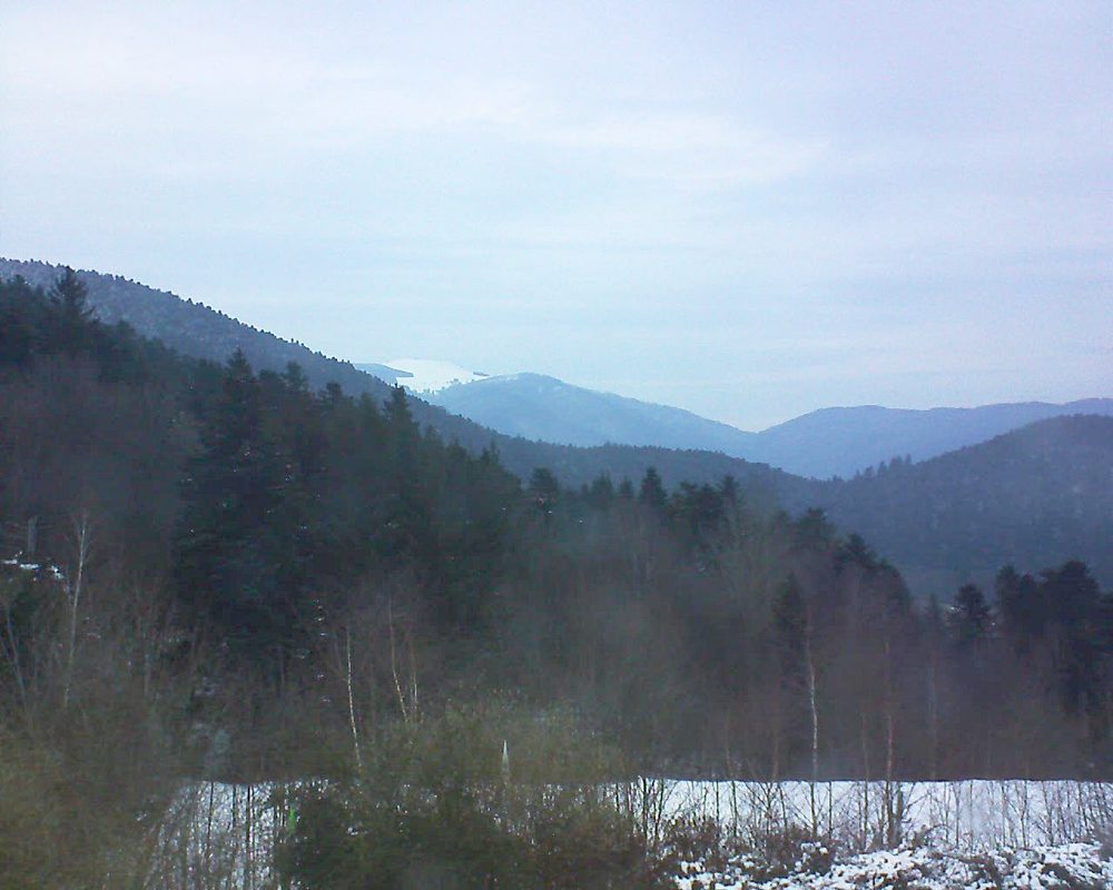 Le petit ballon vu depuis le Domaine Langmatt à Murbach le 28.02.2018 à 17:45 Le petit ballon (Alsace, Vosges) le 28.02.2018 à 17:45