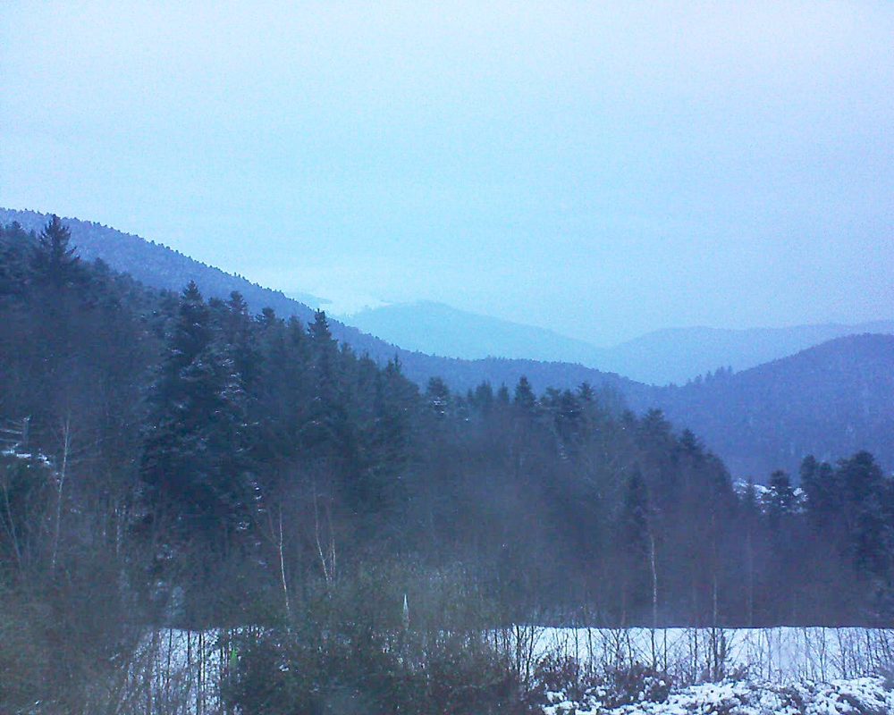 Le petit ballon vu depuis le Domaine Langmatt à Murbach le 01.03.2018 à 18:00 Le petit ballon (Alsace, Vosges) le 01.03.2018 à 18:00