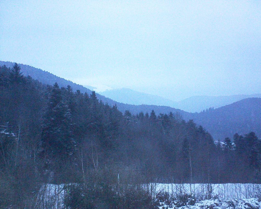 Le petit ballon vu depuis le Domaine Langmatt à Murbach le 01.03.2018 à 18:15 Le petit ballon (Alsace, Vosges) le 01.03.2018 à 18:15