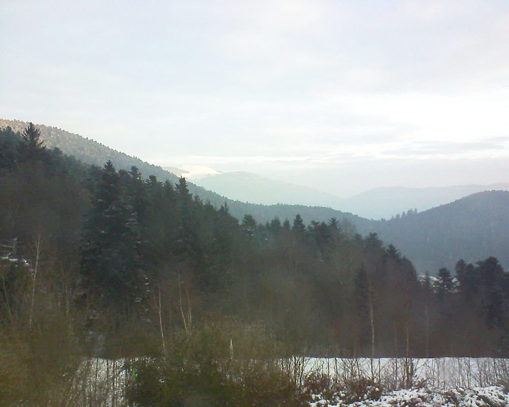 Le petit ballon vu depuis le Domaine Langmatt à Murbach le 02.03.2018 à 07:30 Le petit ballon (Alsace, Vosges) le 02.03.2018 à 07:30