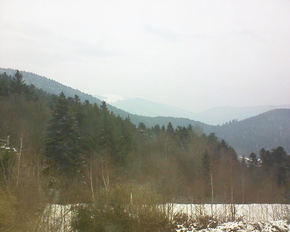 Le petit ballon vu depuis le Domaine Langmatt à Murbach le 02.03.2018 à 11:45 Le petit ballon (Alsace, Vosges) le 02.03.2018 à 11:45