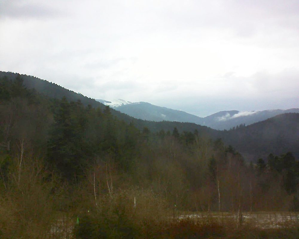 Le petit ballon vu depuis le Domaine Langmatt à Murbach le 06.03.2018 à 15:15 Le petit ballon (Alsace, Vosges) le 06.03.2018 à 15:15