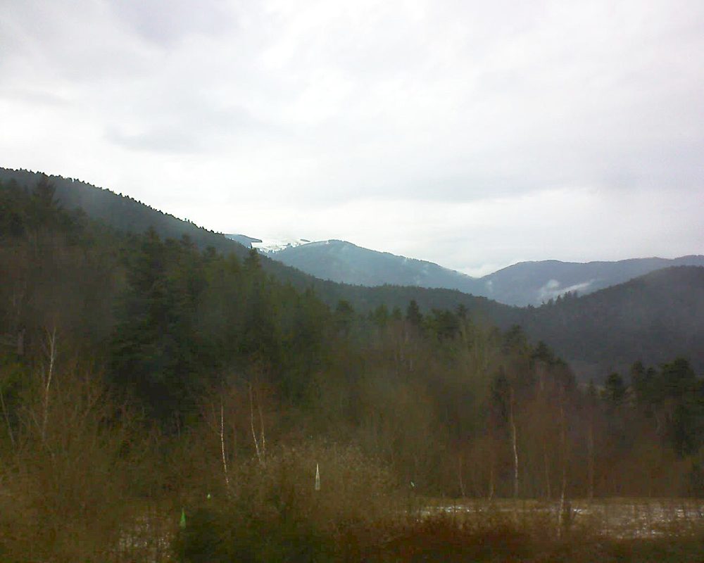 Le petit ballon vu depuis le Domaine Langmatt à Murbach le 06.03.2018 à 15:45 Le petit ballon (Alsace, Vosges) le 06.03.2018 à 15:45