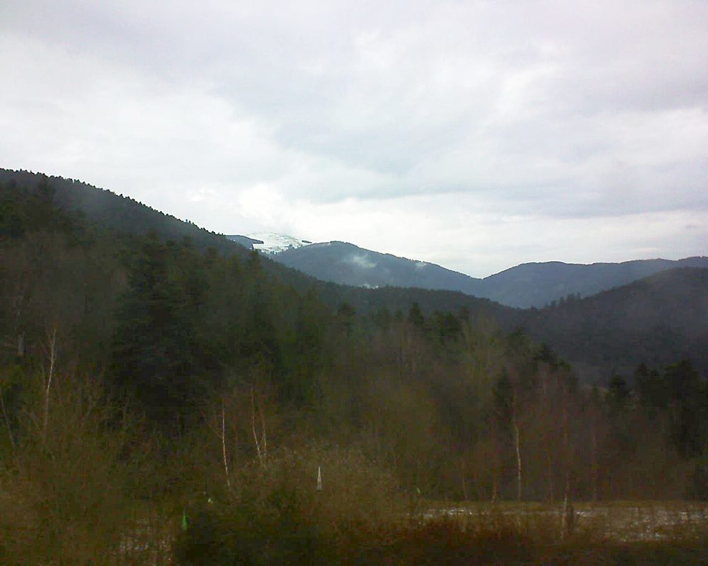 Le petit ballon vu depuis le Domaine Langmatt à Murbach le 06.03.2018 à 16:00 Le petit ballon (Alsace, Vosges) le 06.03.2018 à 16:00