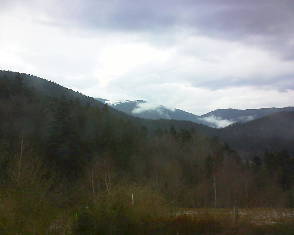 Le petit ballon vu depuis le Domaine Langmatt à Murbach le 06.03.2018 à 16:15 Le petit ballon (Alsace, Vosges) le 06.03.2018 à 16:15